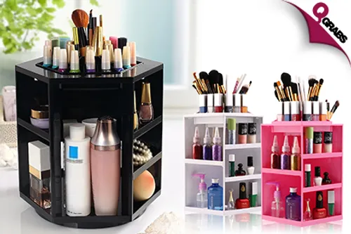 From QR69, Have Space for Everything with 360° Rotating Cosmetic Organizers - Choose from Three Colors! (Up to QR360 Value)